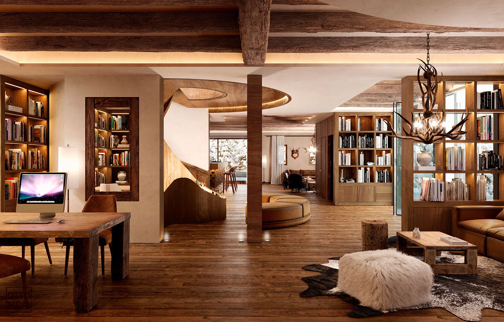 Lobby Hotel Maribel Sierra Nevada - Otto Medem Arquitectura