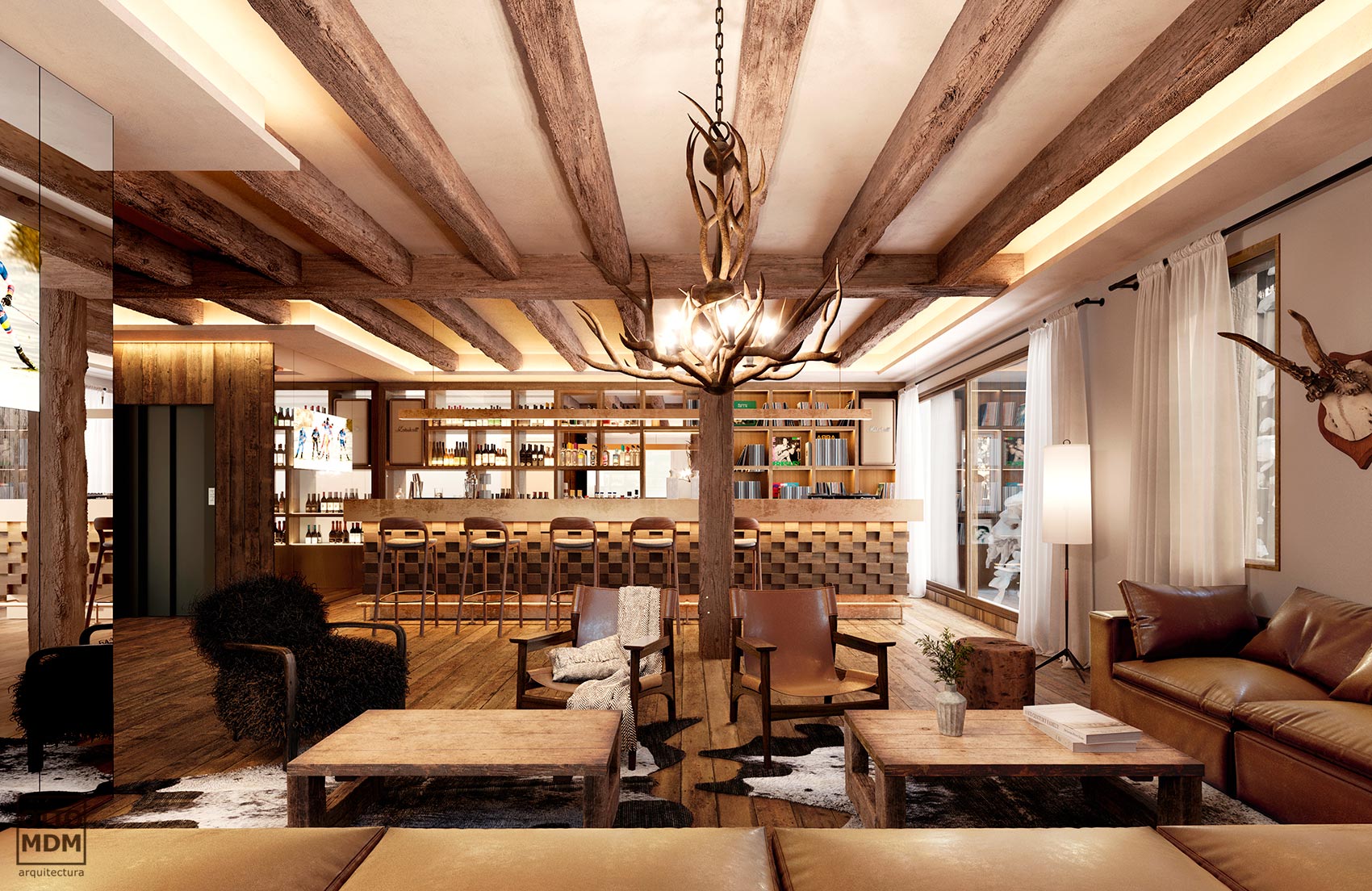 Lobby Hotel Maribel Sierra Nevada - Otto Medem Arquitectura