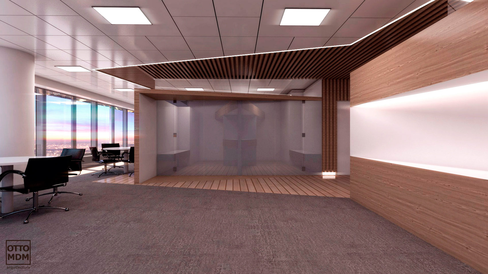 Office design Torre de Cristal, Otto Medem Architecture